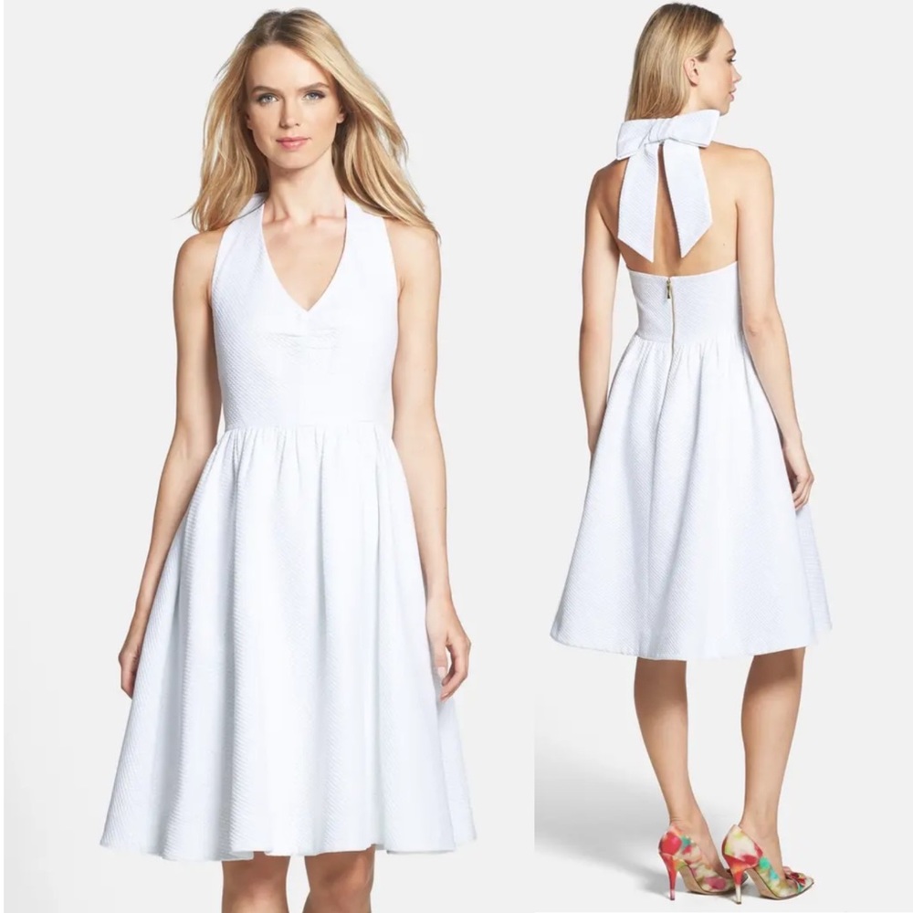 KATE SPADE white cotton Hampton halter dress 4